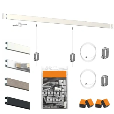 Image de Pack Cimaise Click Rail Artiteq Accrochage de Tableau Haut Gamme (6 Mètres, Aluminium Anodisé)