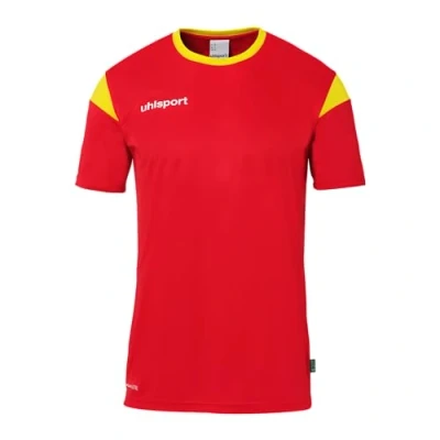 Image de uhlsport Mixte Squad 27 À Manches Courtes Maillot De Foot, Rouge/Jaune Citron, 116 EU