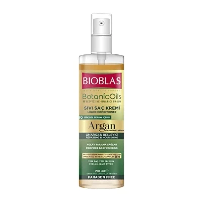 Image de BIOBLAS Après shampoing liquide à l&#039;argan l&#039;huile d&#039;argan organique Efficace contre la chute des cheveux et donne de brillance 200 ml