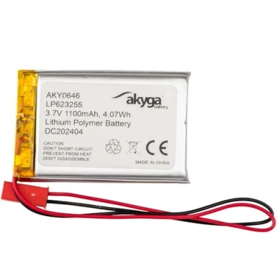 Image de Batterie au Lithium polymère LP623255 3,7 V 1100 mAh AKYGA AKY0646 Li Po PCM JST 2 Broches Connecteur 2,54 15 cm