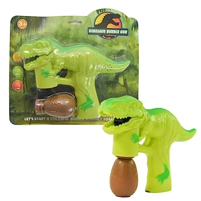 Image de Kögler 50243 Pistolet à Bulles de Savon pour Enfants, Vert, Design Dinosaure, Motif T Rex, Fonctionne avec des Piles, Plaisir Jouer lumière et Son,