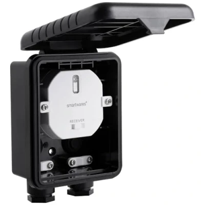 Image de Module domotique avec boîte de jonction Smartwares Plug &amp; Connect Pour éclairage extérieur Compatible télécommande et interrupteur sans fil noir SH4 90451
