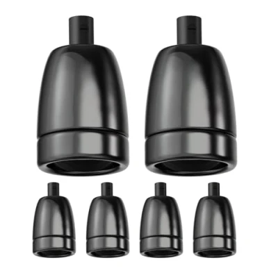 Image de ledscom.de 6 pièces E27 douille, porcelaine, noir, 230V AC, max. 300W
