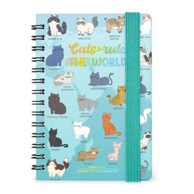 Image de Legami Agenda hebdomadaire Spiralata Small 2026, Kitty, 12 mois petit, fermeture avec élastique, journal de janvier 2026 à décembre en papier FSC certifié, 8,5 x 13 cm