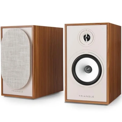 Image de Triangle Enceintes Actives BOREA BR03 Connect Bibliothèque Bluetooth avec Amplificateur 2X 60W Audio HD Entrées Phono/Platine TV Arc &amp; USB 206 x 360 314 mm Chêne (Paire)