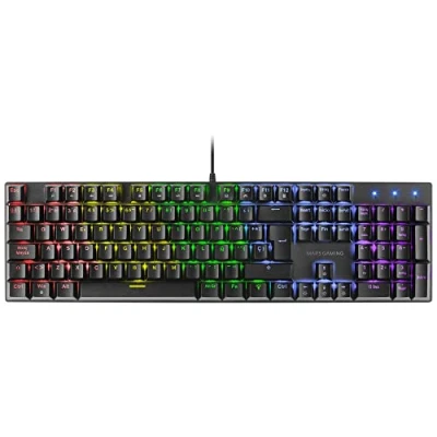 Image de Mars Gaming MK422 Noir, Clavier Mécanique RGB, Antighosting, Switch Bleu, Langue Portugaise