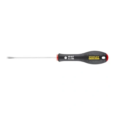 Image de Stanley 0 65 017 Tournevis,Gamme FatMax Fabriqué En France Lame Acier Liaison Quasi Incassable Poignée Soft Grip Sablage De L&#039;Empreinte, Jaune/Noir, 4 x 100 mm
