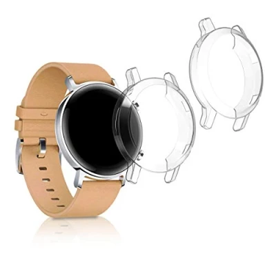 Image de kwmobile Coque Compatible avec Huawei Watch GT2 (42mm) 2X Étui Cadre écran en Silicone pour Fitness Tracker Transparent