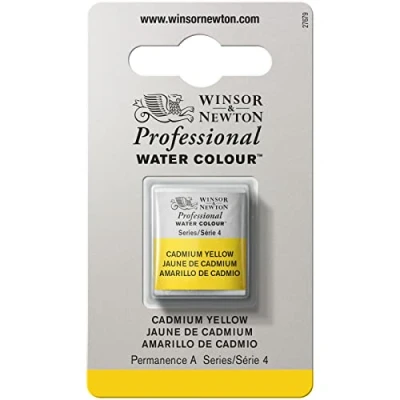 Image de Winsor &amp; Newton Aquarelle Professionnel Peinture Aquarelle, Haute Luminosité, Résistante à la Lumière, Qualité Archive, Demi Godet, Couleur Jaune de Cadmium ROW