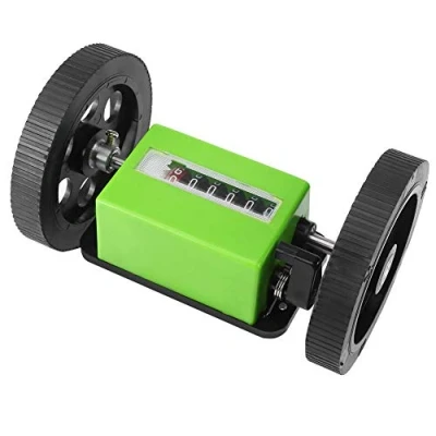 Image de Dpofirs Compteur de Mesure Mécanique à Deux Roues, Mètre Longueur 6 Chiffres, 0 99999,9 Mètres, 360 Tours/Min, Convient pour Compter la du Textile, Les Impressions et Plus