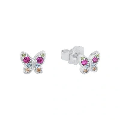 Image de s.Oliver boucles d&#039;oreilles à tige en argent sterling 925, pour enfants, avec zircone synthétique, 0,6 cm, argent, papillon, livré dans une boîte cadeau, 2020868
