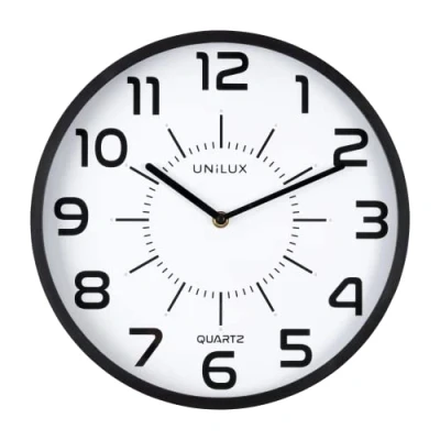 Image de Unilux Pop Horloge murale Système Quartz Silencieuse Diamètre 28 cm Noir
