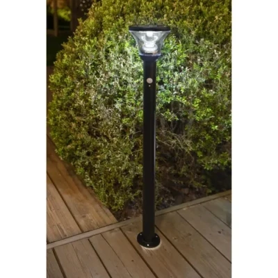 Image de Lampadaire solaire GALIX G4595C Très éclairant Inox avec détecteur H93 cm 1000 Lumens