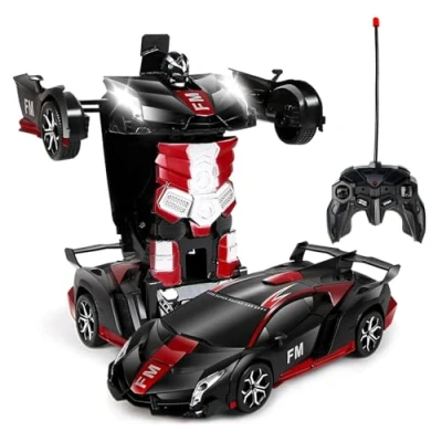 Image de Voiture télécommandé Robot,2 en 1 Robot Jouets Transformable,RC 2.4GHz radiocommandée,Transformers Jouets,360Rotation Rechargeable,Voiture Enfant,pour Cadeau Enfant 3 12 Ans.