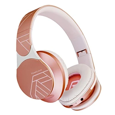 Image de PowerLocus Edge Casque Bluetooth sans Fil, Fil sur l&#039;oreille, Hi FI Stéréo, Micro SD/TF, Écouteurs avec Microphone Intégré et Pliables Etui pour iPhone/Samsung/TV/PC (Noir)