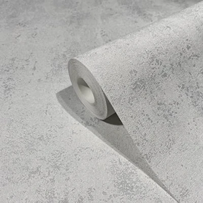 Image de marburg papier peint isolant aspect béton blanc gris effet réfléchissant la chaleur intissé à économie d&#039;énergie 10,05 x 0,53 m Made in Germany