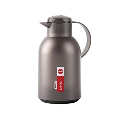 Image de Emsa N4012200 Samba Verseuse isotherme avec fermeture Quick Press Translucide/Taupe 1,5 l 12 h et 24