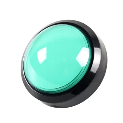 Image de EG STARTS 4 Pouces 100mm Big dôme 12V LED Lumineux des Boutons poussoirs avec Micro pour Arcade Machine Jeux vidéo Pièces (Vert)