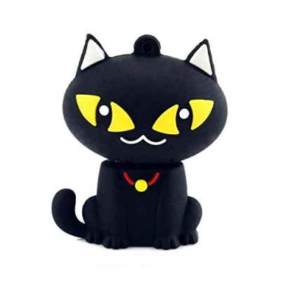 Image de Ulticool Chat 16 GB USB Gros Yeux pour Animal Domestique Cat Eyes Flash Drive Go Mémoire Stick Stockage de données Pendrive Noir Jaune