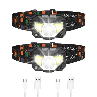 Image de Victoper Lampe Frontale,Lampes Frontales 2500 Lumens 8 Modes IPX4 Étanche Frontale Rechargeable,Réglable à 60 Degrés,Lampe Avec Lumière Rouge,Torche USB Rechargeable