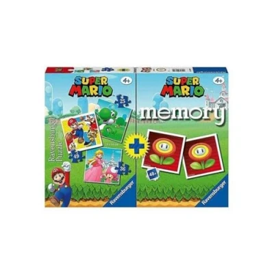 Image de Ravensburger Multipack Super Mario, Memory® 48 Cartes + 3 Puzzles Enfants de 25/36/49 pièces, 4+ Ans