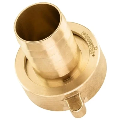 Image de Poppstar Raccord de Tuyau 1 1/4 Pouces en Laiton (incl. Écrou avec Joint Plat) 1/4&quot; Filetage Intérieur sur Douille Pouce (25 mm)