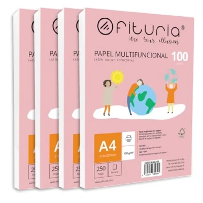 Image de Ramette de papier A4 100g avec 1000 feuilles blanches, multifonctionnel pour un usage scolaire et professionnel. Idéal imprimantes laser, à jet d’encre ou photocopieuses Ofituria