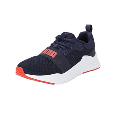 Image de Puma Wired RUN JR Unisex Chaussures de running neutres pour enfants, Taille: 37, Peacoat/red Tissu / matière synthétique