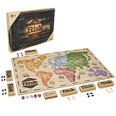 Image de Hasbro Gaming Risque Rustique, Grand Jeu de Stratégie en Édition Bois, Version Allemande, Unique, C2322800, Multi Exclusivité sur Amazon