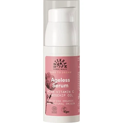 Image de Urtekram Ageless Sérum à la vitamine C et l&#039;huile de Rose musquée anti âge pour femme sauvage douce Osez rêver Naturel, bio végétalien 30 ml