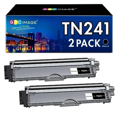 Image de GPC Image TN241 Cartouches de Toner Rechange pour Brother TN 241 Compatible avec 9015CDW 9017CDW 9020CDW 9022CDW 3140CW 3142CW 3150CDN 3150CDW 3152CDW 3170CDW 9130CDN 9140CDN 9142CDN (Noir, 2 Pack)