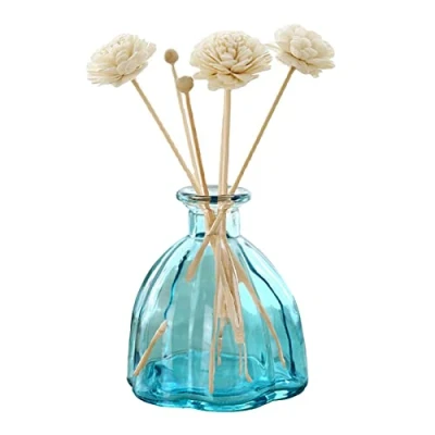 Image de LIBOOI Flacon diffuseur vide en verre transparent rechargeable pour aromathérapie, accessoire de parfum, utilisation le bricolage, ensemble diffuseurs d&#039;huiles essentielles, décoration