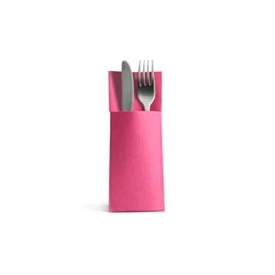 Image de Alvotex Airlaid Lot de 50 serviettes jetables aspect tissu Fuchsia 32 x 40 cm