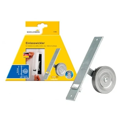 Image de Schellenberg 11400 Enrouleur d&#039;entrée Maxi pour Courroies de Volets Roulants d&#039;une Largeur 23 mm et Longueur 12 m, Espacement des Trous 21,5 cm, Enrouler la Courroie Volet Roulant