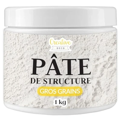 Image de Creative Deco Modeling Paste Pâte de Structure Gros Grains 1kg à Relief pour Peinture Acrylique Modelling Texturée Pate Modelage Effet 3D et Texture Art