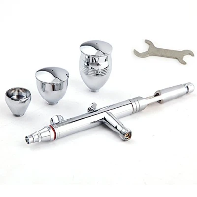 Image de Fengda Kit d&#039;aérographe FE 183K Ensemble à alimentation par gravité double action de précision tout usage avec 3 tasses tailles pour la peinture,le tatouage, l&#039;art modèles, etc