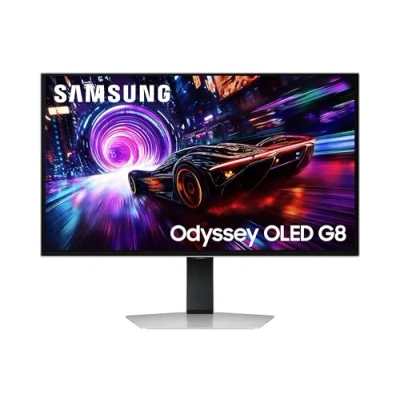 Image de Samsung Ecran 27&#039;&#039; Gaming Odyssey OLED G8 G81SF Argenté 240Hz 0,03ms 3840x2160 250cd/m² 2xHDMI DP 3xUSB Réglab Haut Orient Pivot Inclinable