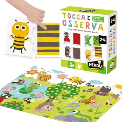 Image de Headu Animali Jeu en boîte éducatif, IT55010, Multicolore, Grand