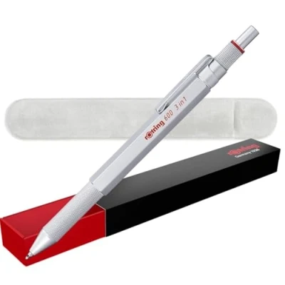 Image de rOtring Lot de 600 stylos et porte mines multicolores 3 en 1 Noir rouge pointe crayon (0,5 mm) Étui velours