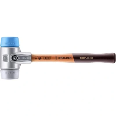 Image de Halder 3113060 Simplex Maillet de Tpe doux/Tpe Mid avec Boîtier en Aluminium, Multicolore, 60 mm