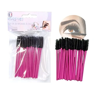 Image de PARENCE 20 PCS Brosses à Cils semi réutilisable et lavable en fibre douce premium siliconé, Jetables après 5 utilisation,Pinceaux Cils, Outil de Maquillage Mascara Brosse Sourcils Applicateur