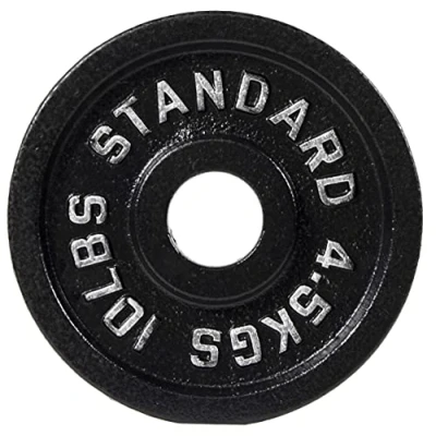 Image de BalanceFrom Plaque de poids en fonte pour musculation et haltérophilie, taille olympique, centre 5,1 cm, 4,5 kg simple