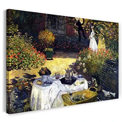 Image de Impression sur toile (120x80cm): Claude Monet L&#039;heure du déjeuner