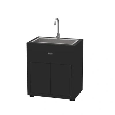 Image de Meuble cuisine extérieure avec évier intégré 80 x 55 cm Noir Le Marquier 92cm