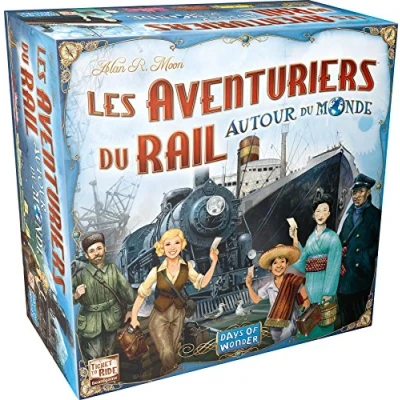 Image de LES AVENTURIERS DU RAIL : AUTOUR MONDE Nouvelle Version Complète avec Bateaux Jeu de Société &amp; Stratégie pour Enfants dès 10 ans 2 à 5 Joueurs 90 120 min En Français Days of Wonder