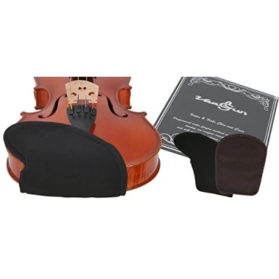 Image de Vaagun Protège menton en coton pour violon 4/4 et alto Taille L Noir