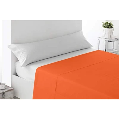 Image de Miracle Home Drap de dessus réglable, doux et confortable, coton 50 % polyester, orange, 180 cm