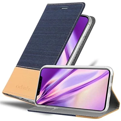 Image de Coque pour Apple iPhone X / XS en BLEU BRUN Housse de protection Étui avec fermeture magnétique, fonction support et compartiment carte Neuf