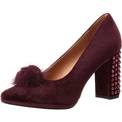 Image de Eferri Femme Rabbit Chaussures à Talons Hauts, Bordeaux, 39 EU