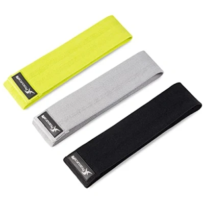 Image de ProsourceFit Fabric Loop Resistance Bands Set with Anti Slip Grip, Mini Workout for Fitness Training to Tone Legs, Glutes and Booty